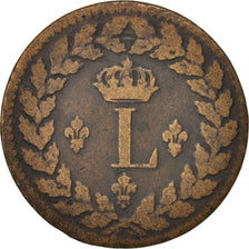 France, Louis XVIII, Decime, 1815, Strasbourg, VF(20-25), Bronze, KM:701