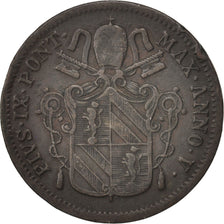Coin, ITALIAN STATES, PAPAL STATES, Pius IX, Baiocco, 1850, Roma, VF(30-35)