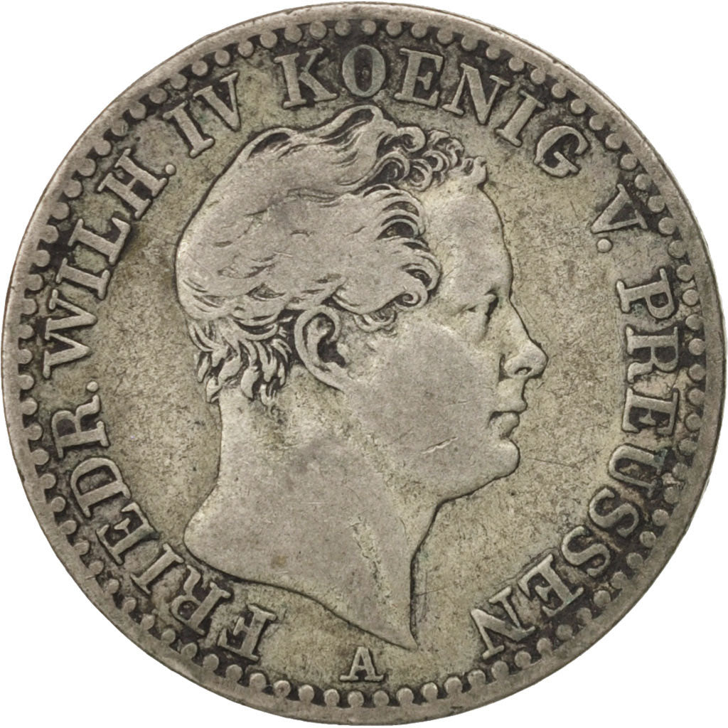 Monnaie, Etats allemands, PRUSSIA, Friedrich Wilhelm IV, 1/6 Thaler, 1844