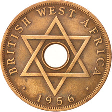 BRITISH WEST AFRICA, Elizabeth II, Penny, 1956, Heaton, SS, Bronze, KM:33
