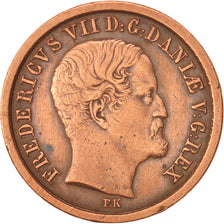 Moneda, Dinamarca, Frederik VII, Rigsbankskilling, 1853, MBC, Cobre, KM:756