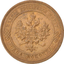 RUSSIA, Kopek, 1911, Saint-Petersburg, KM #9.2, EF(40-45), Copper, 21.6, 3.34