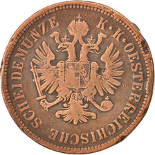 Austria, Franz Joseph I, 4 Kreuzer, 1860, Vienne, MB+, Rame, KM:2194