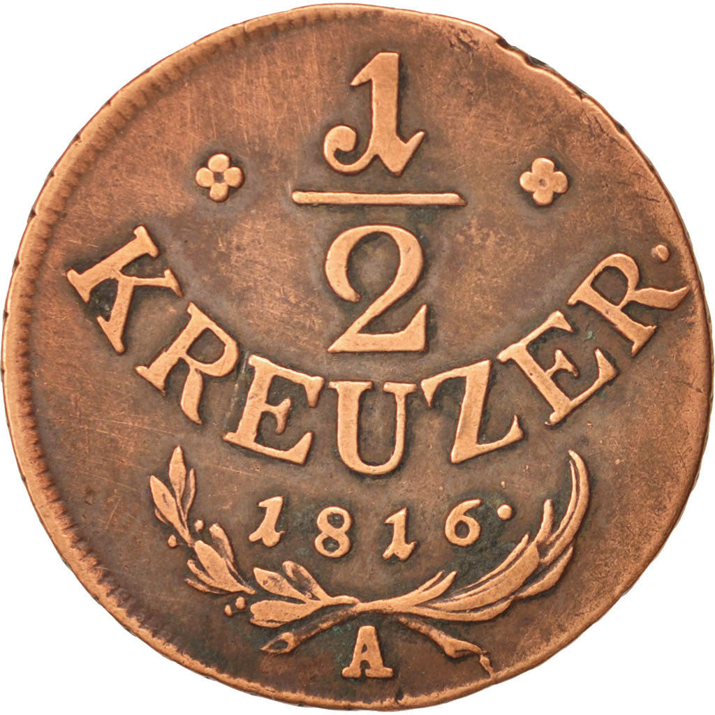 Austria, Franz II (I), 1/2 Kreuzer, 1816, Vienne, VF(30-35), Copper, KM:2110