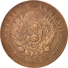 Argentina, 2 Centavos, 1883, AU(55-58), Bronze, KM:33