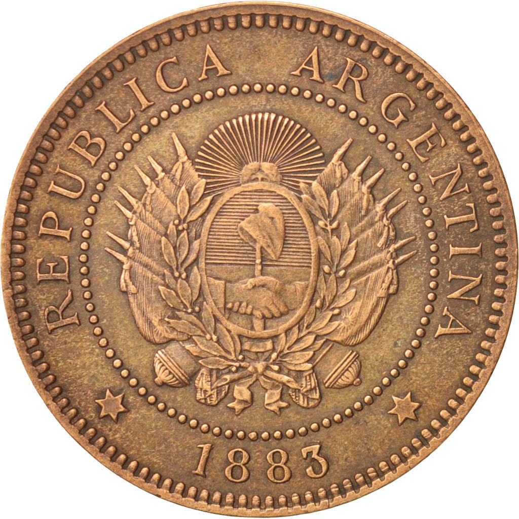 Argentina, Centavo, 1883, AU(50-53), Bronze, KM:32