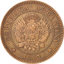 Argentina, Centavo, 1883, AU(50-53), Bronze, KM:32