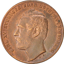 Moneta, Szwecja, Carl XV Adolf, 2 Öre, 1872, AU(55-58), Bronze, KM:706