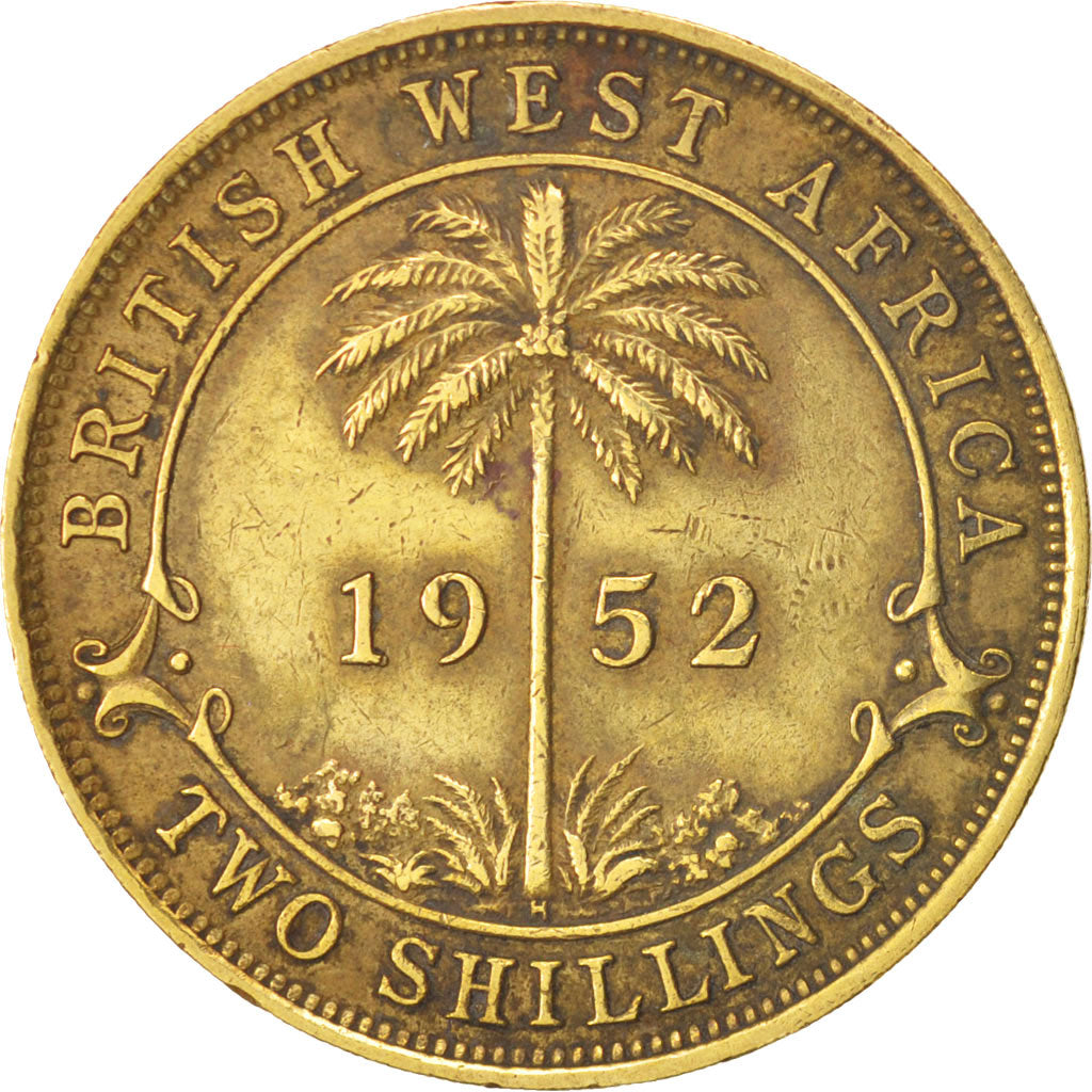 BRITISH WEST AFRICA, George VI, 2 Shillings, 1952, Heaton, EF(40-45)