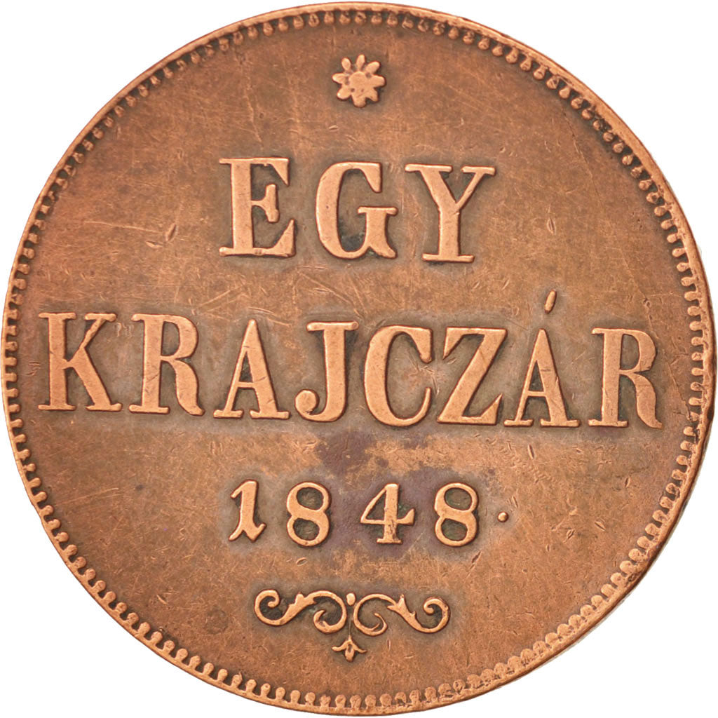 Hungary, Ferdinand V, Egy (1) Krajczar, 1848, Kremnitz, AU(55-58), Copper