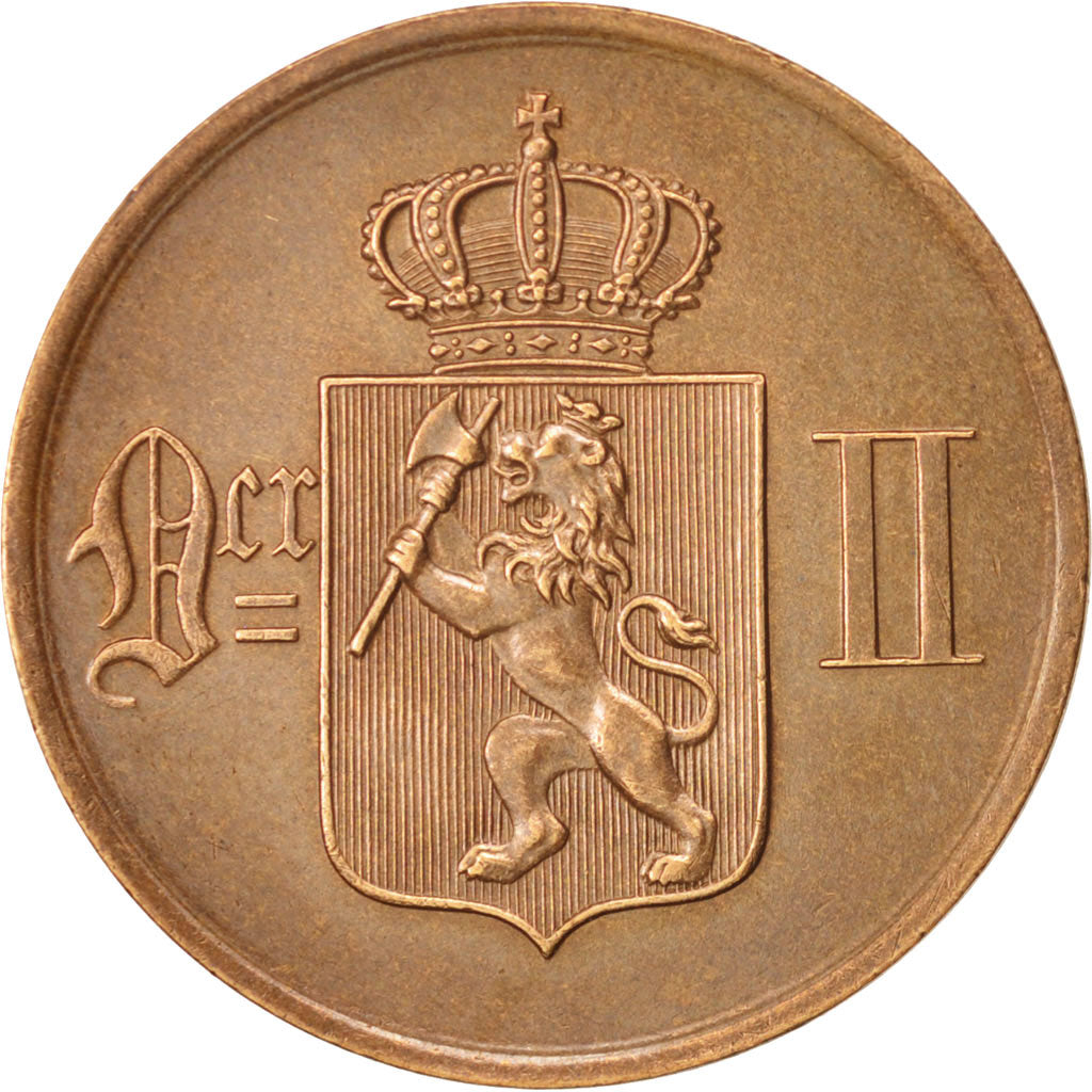 Norway, 5 Öre, 1876, AU(55-58), Bronze, KM:349