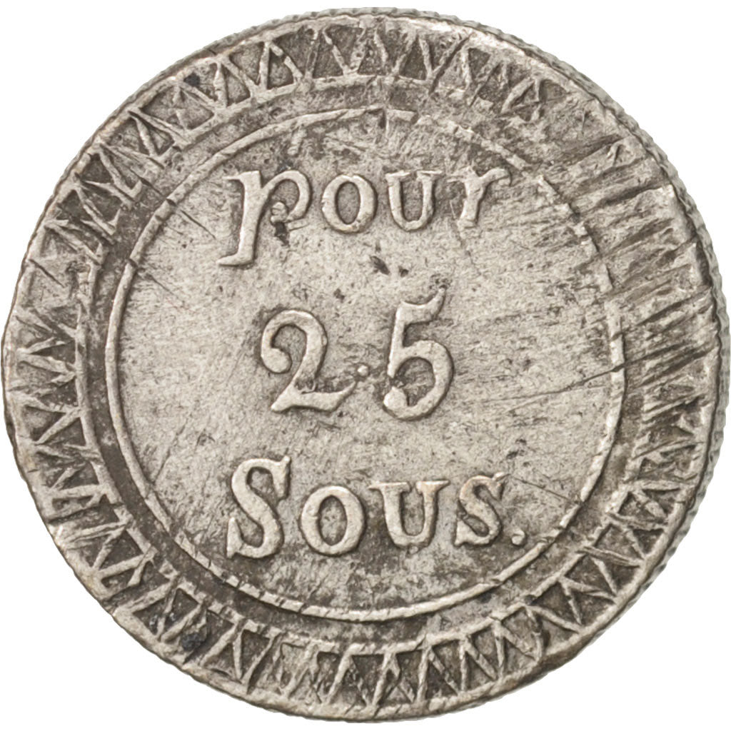 Mauritius, 25 Sous, 1822, BB, Argento, KM:1