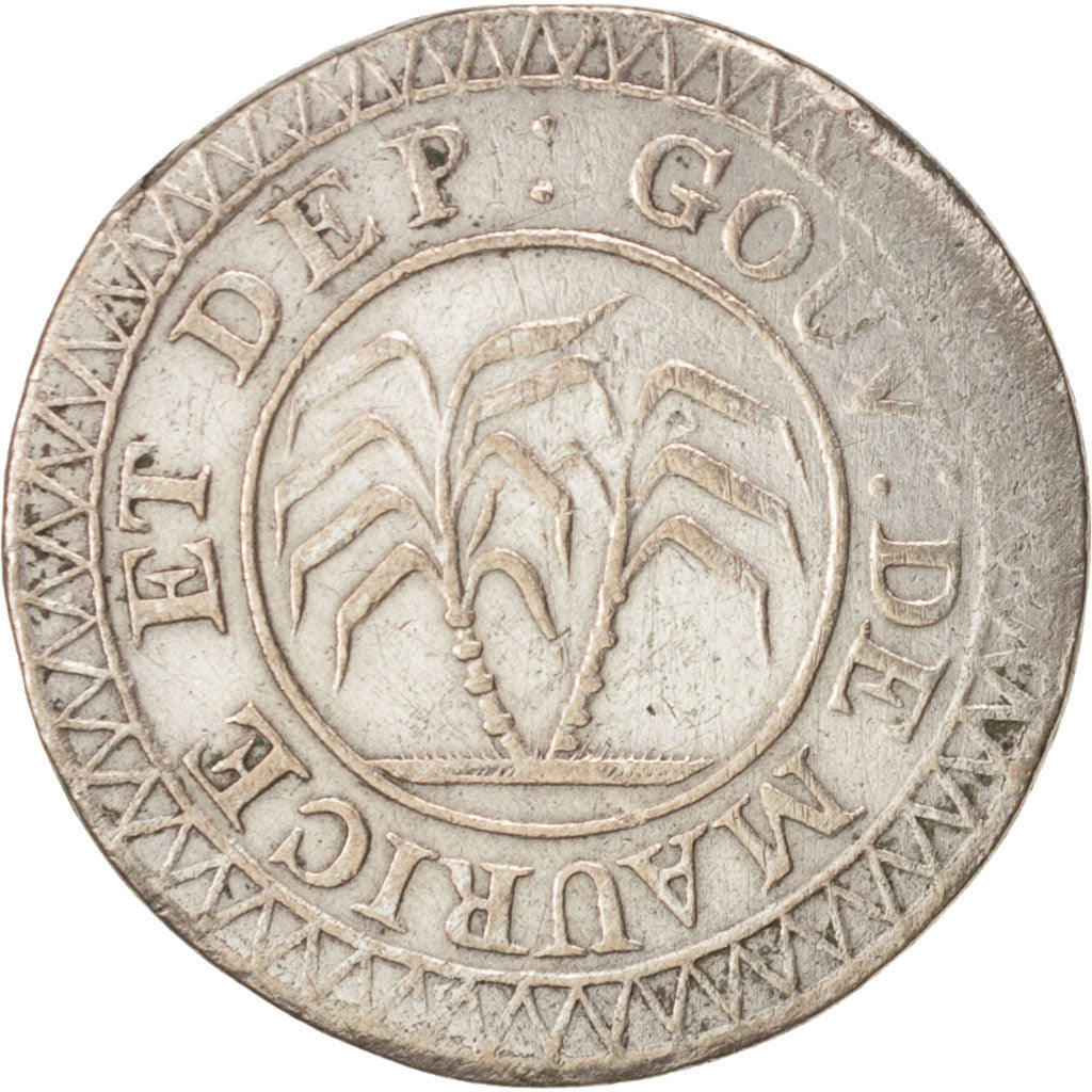 Mauritius, 50 Sous, 1822, BB, Argento, KM:2