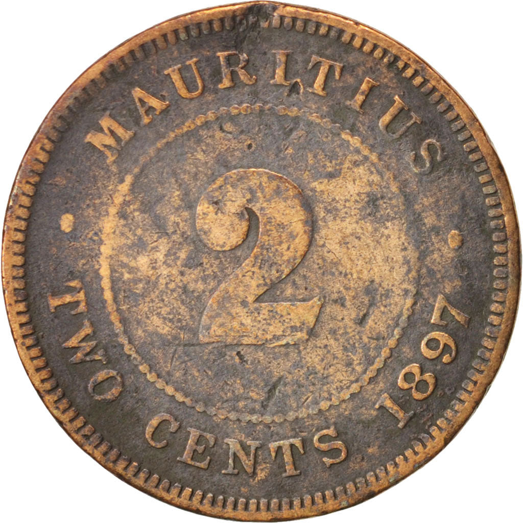 Mauritius, 2 Cents, 1897, F(12-15), Bronze, KM:8
