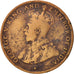 Mauritius, George V, 2 Cents, 1922, F(12-15), Bronze, KM:13