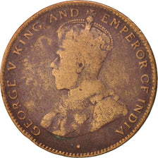 Mauritius, George V, 2 Cents, 1923, F(12-15), Bronze, KM:13