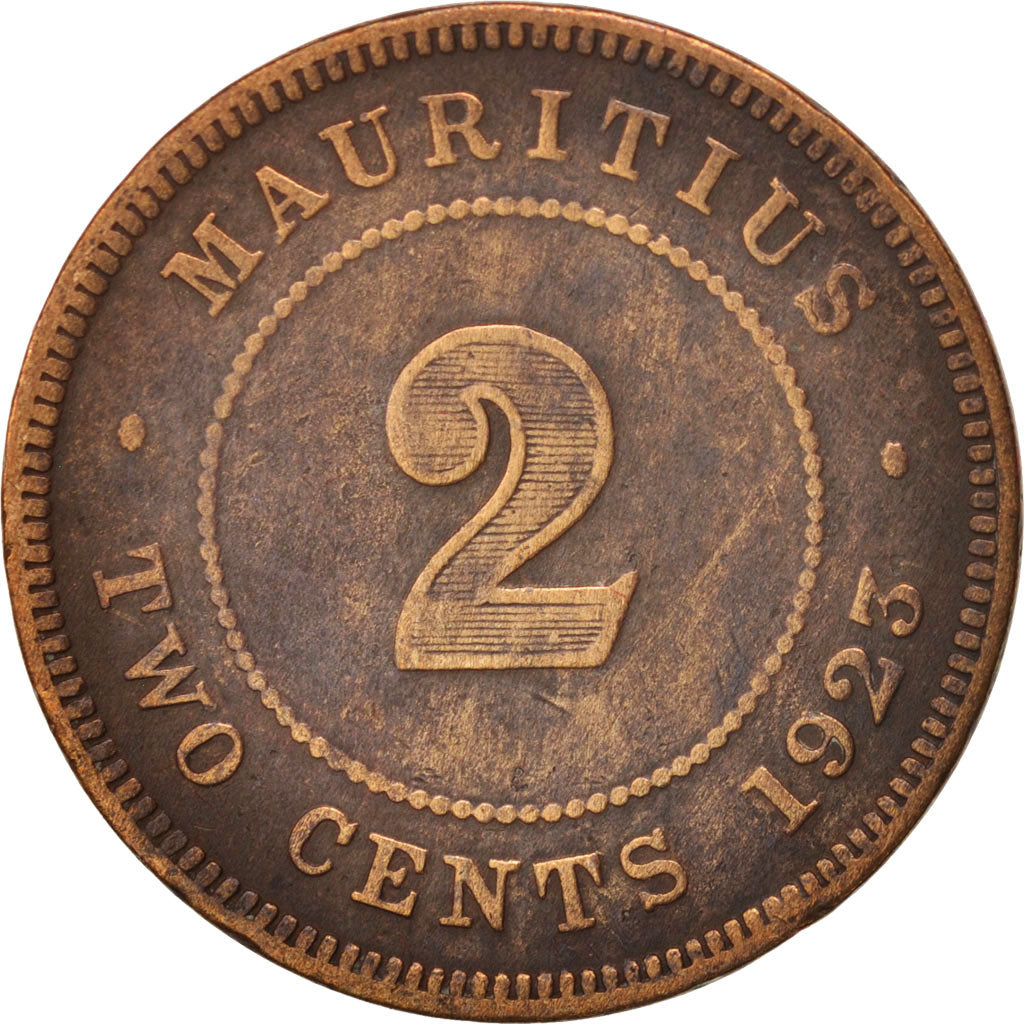 Mauritius, George V, 2 Cents, 1923, F(12-15), Bronze, KM:13