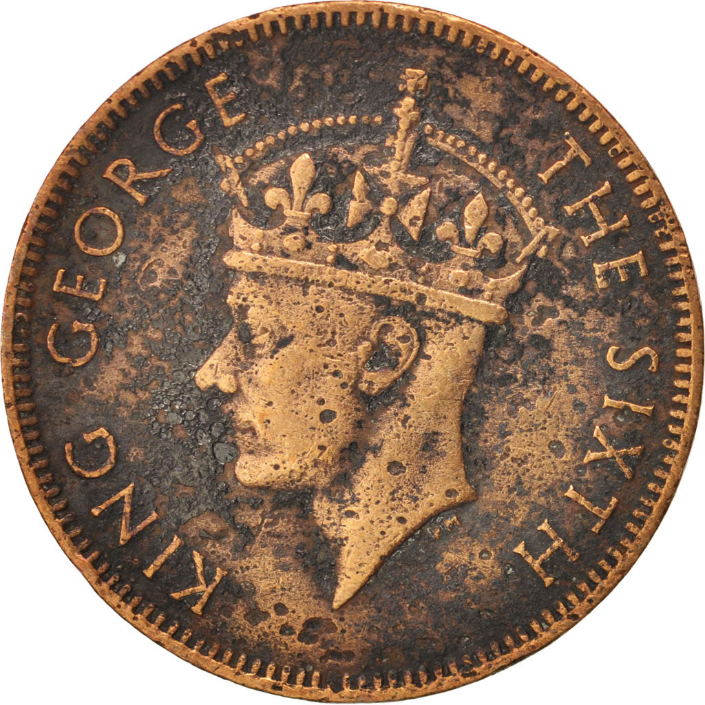 Mauritius, George VI, 2 Cents, 1949, F(12-15), Bronze, KM:26