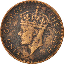 Mauritius, George VI, 2 Cents, 1949, F(12-15), Bronze, KM:26