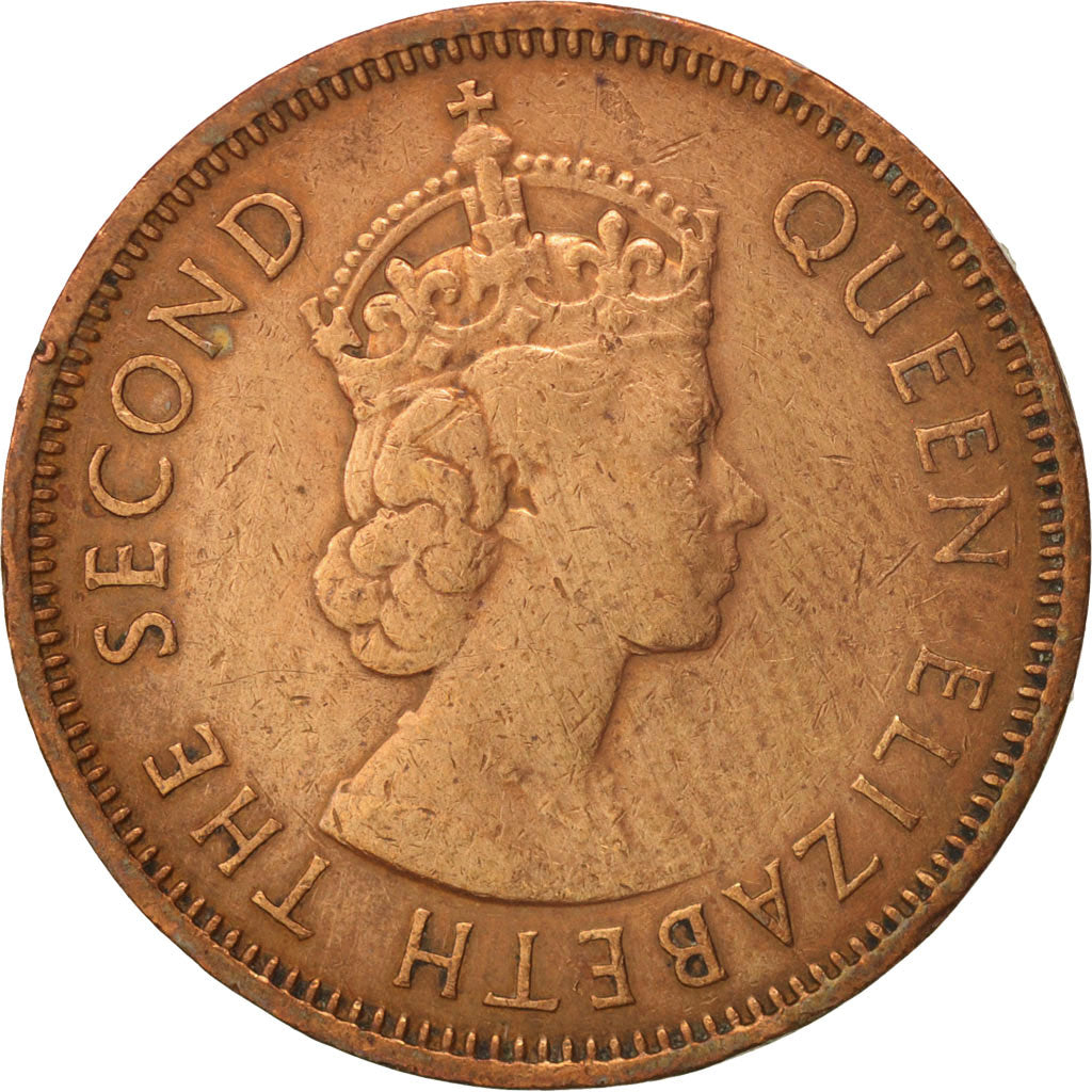 Mauritius, Elizabeth II, 2 Cents, 1963, EF(40-45), Bronze, KM:32