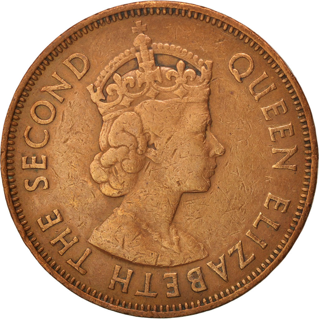 Mauritius, Elizabeth II, 5 Cents, 1966, VF(20-25), Bronze, KM:34