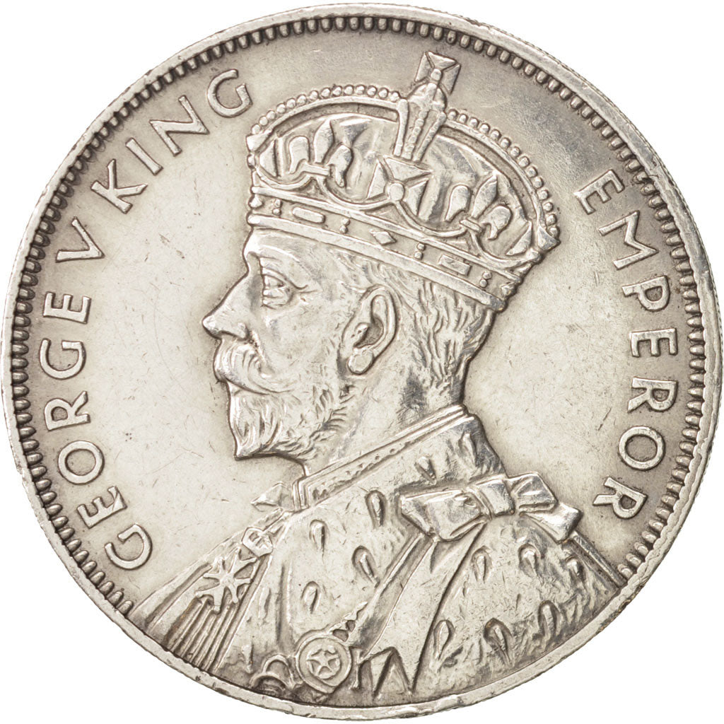 Mauritius, George V, Rupee, 1934, BB, Argento, KM:17
