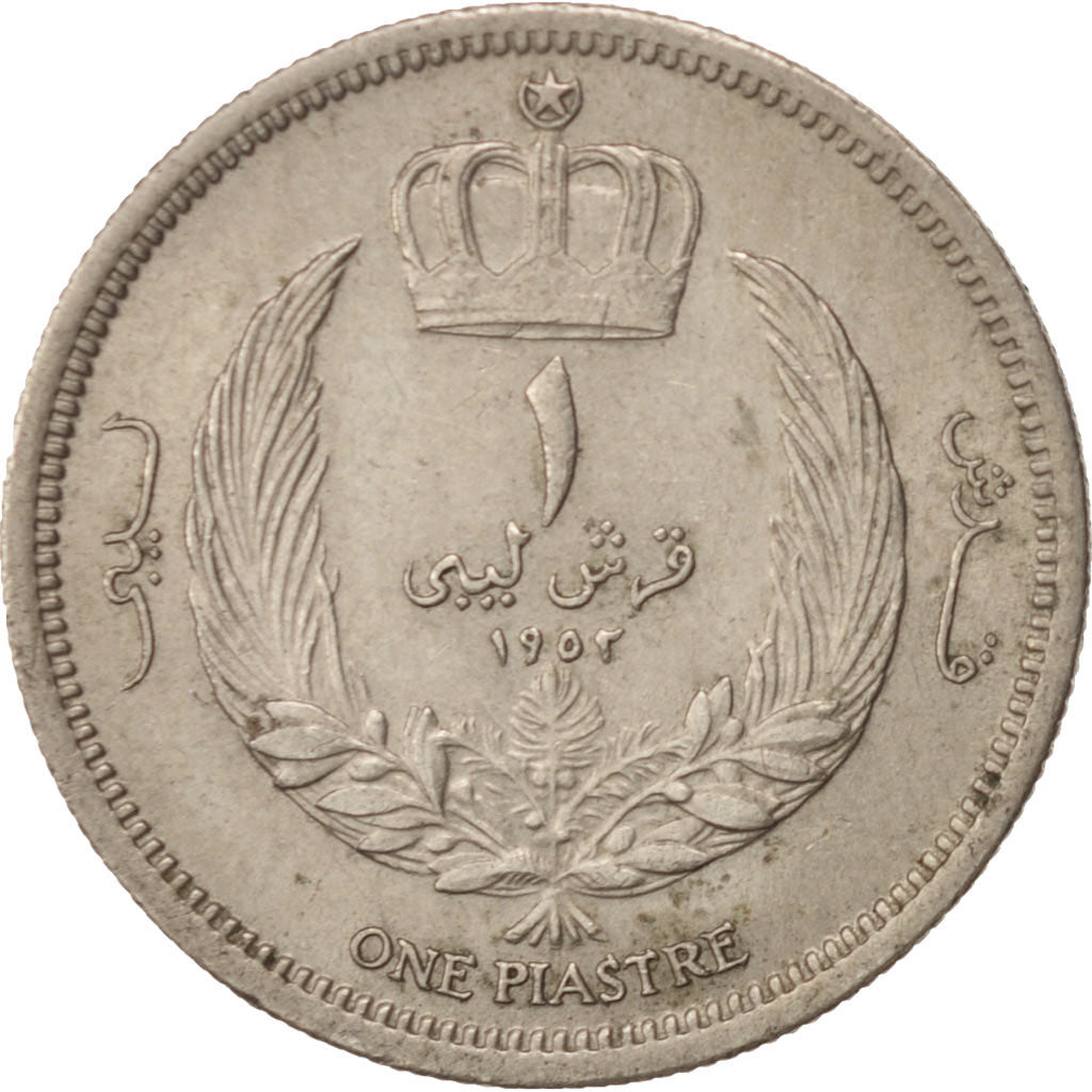 Libya, Idris I, Piastre, 1952, AU(55-58), Copper-nickel, KM:4