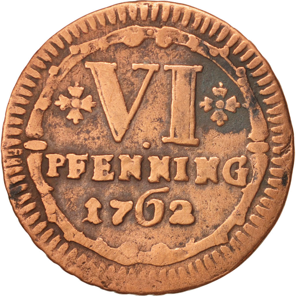 Coin, German States, MUNSTER, 6 Pfennig, 1762, VF(30-35), Copper, KM:440