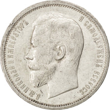 RUSSIA, 50 Kopeks, 1912, St. Petersburg, KM #58.2, AU(55-58), Silver, 10.00