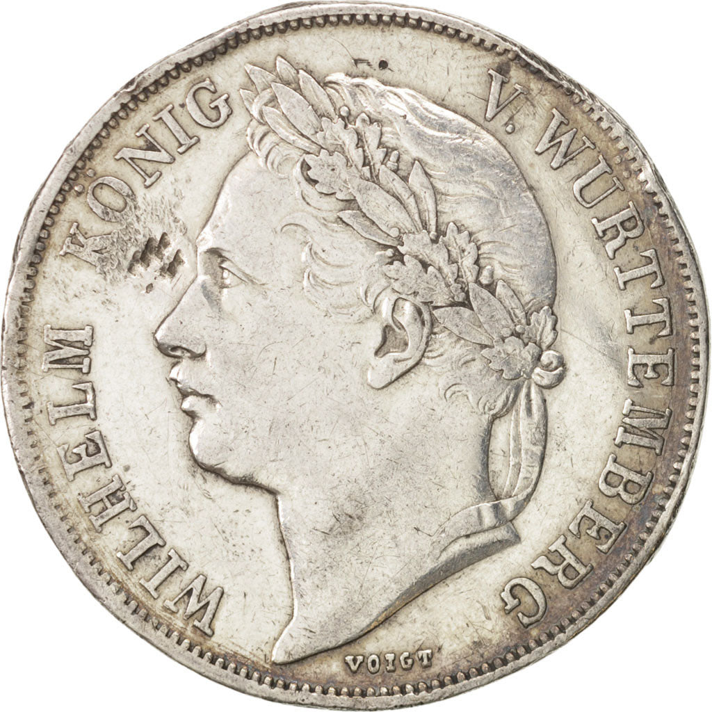 German States, WURTTEMBERG, Wilhelm I, Gulden, 1841, VF(30-35), Silver, KM:588