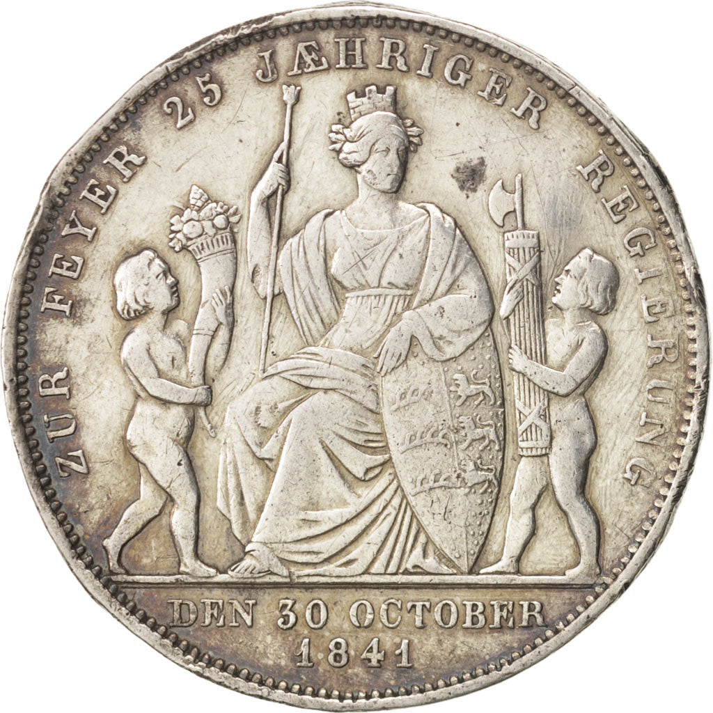 German States, WURTTEMBERG, Wilhelm I, Gulden, 1841, VF(30-35), Silver, KM:588