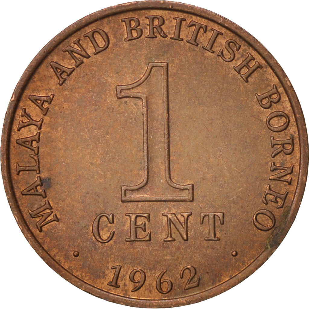MALAYA & BRITISH BORNEO, Cent, 1962, AU(55-58), Bronze, KM:6