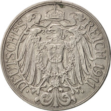 GERMANIA - IMPERO, Wilhelm II, 25 Pfennig, 1911, Hambourg, BB+, Nichel, KM:18