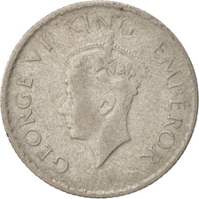Moneda, INDIA BRITÁNICA, George VI, 1/4 Rupee, 1940, BC+, Plata, KM:545