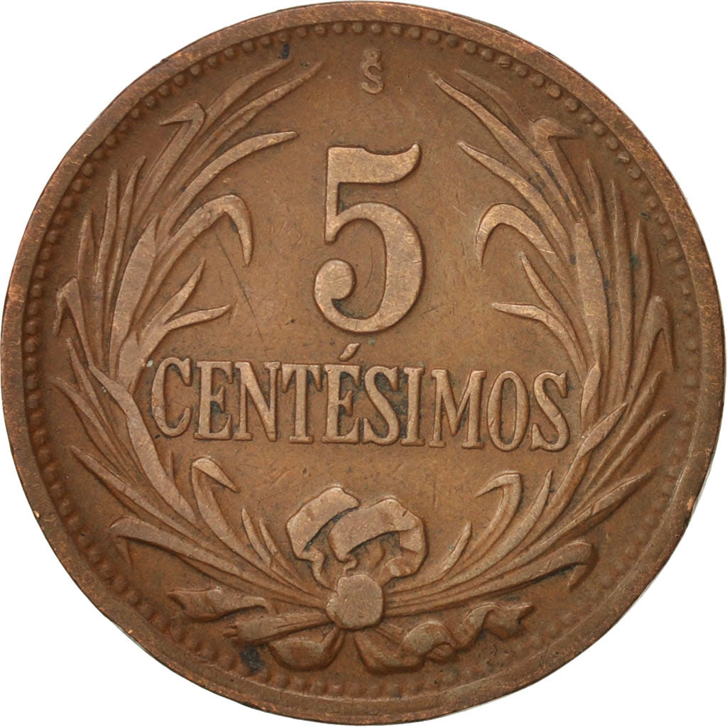 Coin, Uruguay, 5 Centesimos, 1944, Santiago, EF(40-45), Copper, KM:21a