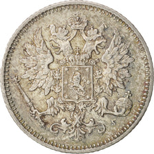 Moneta, Finlandia, Nicholas II, 25 Penniä, 1873, SPL-, Argento, KM:6.2