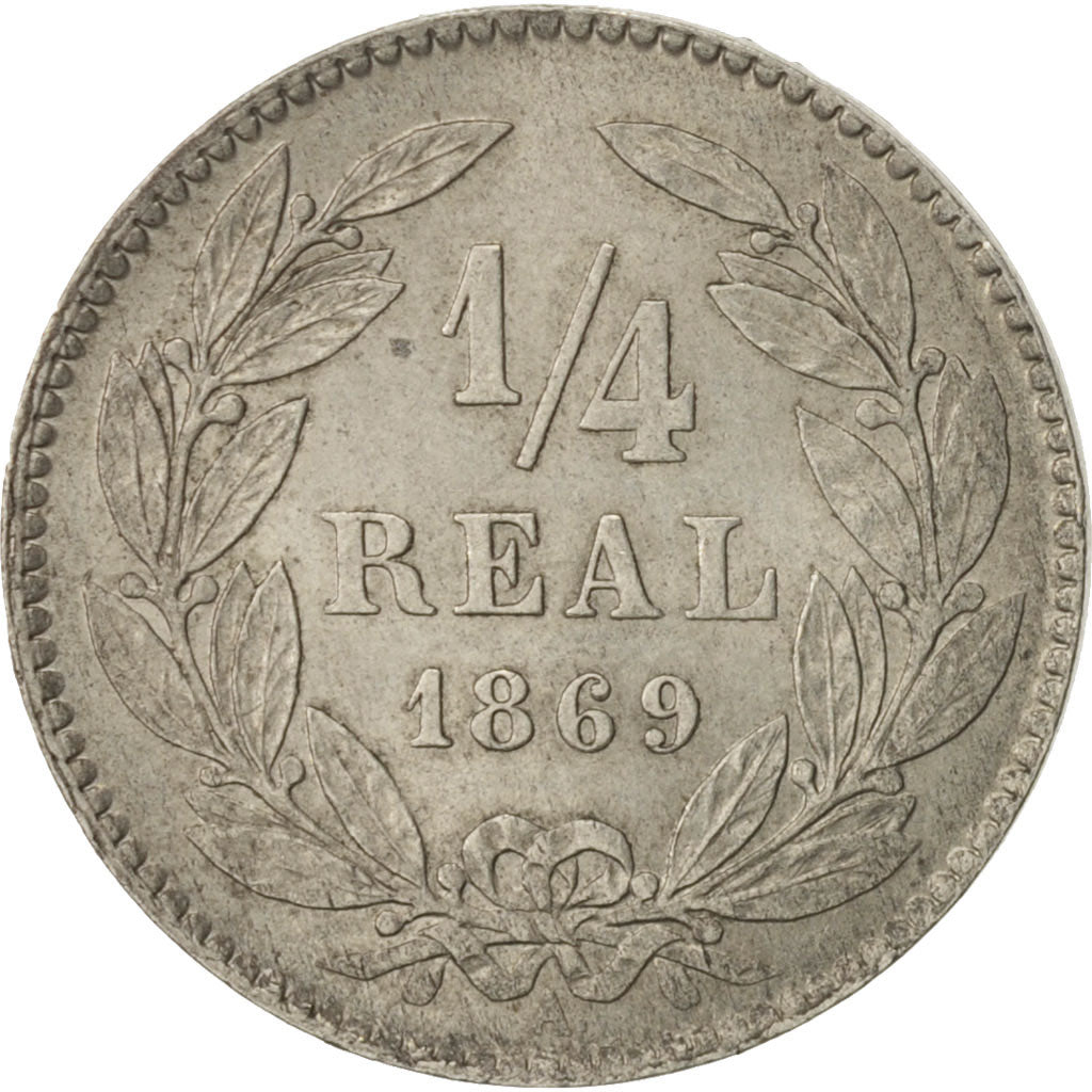 Honduras, 1/4 Réal, 1869, Paris, AU(50-53), Copper-nickel, KM:31