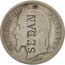 France, Napoleon III, Napoléon III, Franc, 1867, Bordeaux, F(12-15), Silver