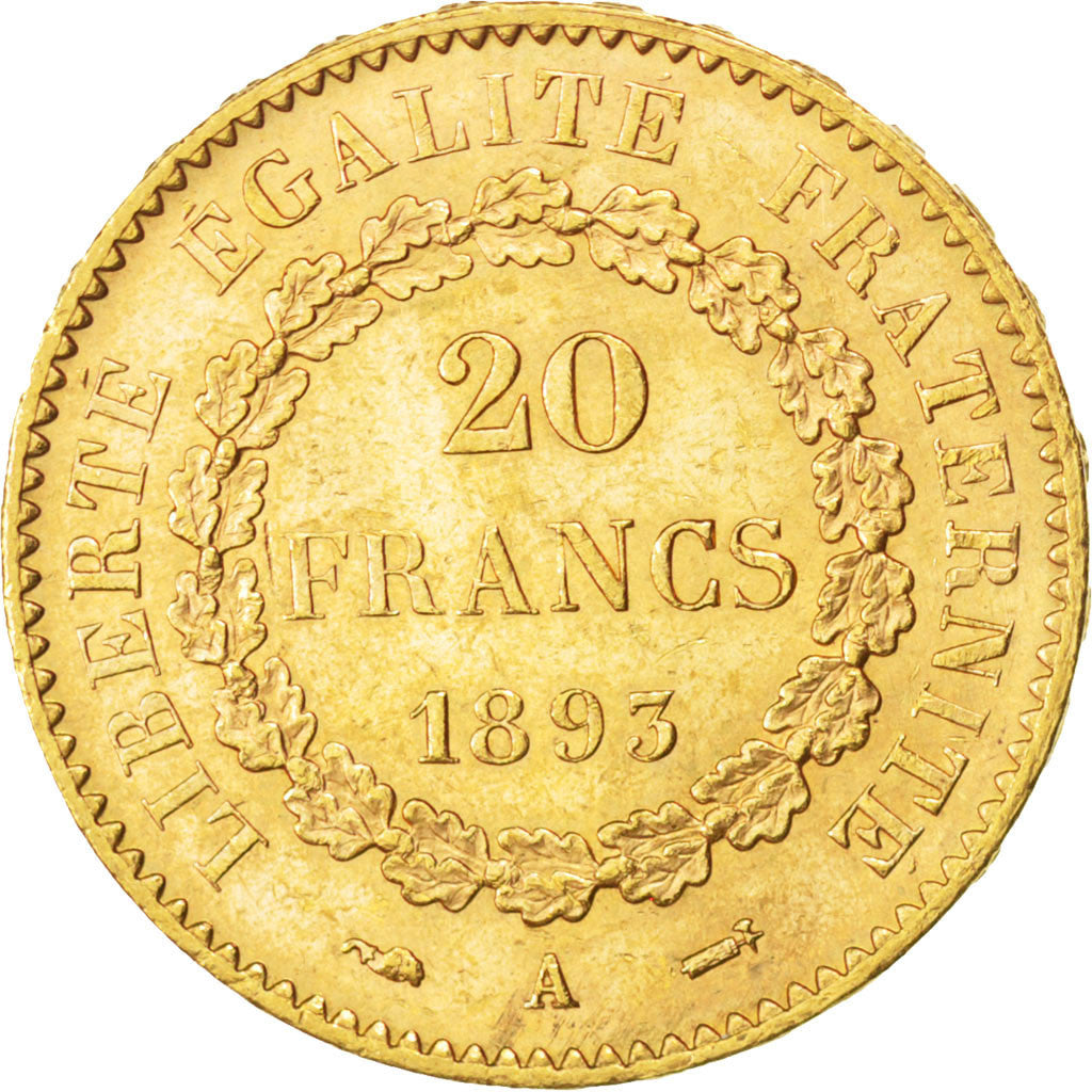 Moneta, Francia, Génie, 20 Francs, 1893, Paris, SPL, Oro, KM:825, Gadoury:1063
