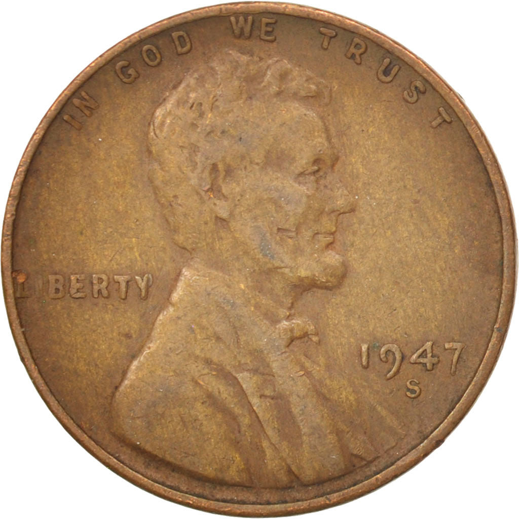 United States, Lincoln Cent, Cent, 1947, U.S. Mint, San Francisco, VF(20-25)