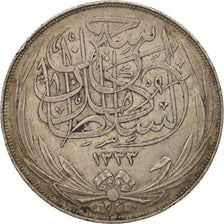 Egipto, Hussein Kamil, 20 Piastres, 1917, Heaton, MBC, Plata, KM:322
