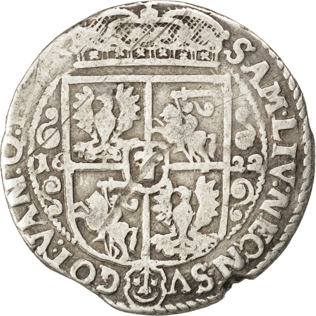 POLAND, Ort, 18 Groszy - 1/4 Thaler, 1622, Cracow, KM #37, VF(20-25), Silver,...