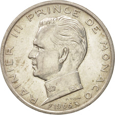 Monaco, Rainier III, 5 Francs, 1966, MS(60-62), Silver, KM:141, Gadoury:152