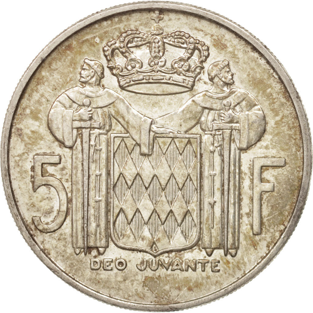 Monaco, Rainier III, 5 Francs, 1966, MS(60-62), Silver, KM:141, Gadoury:152