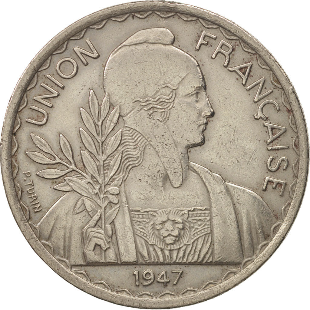 Coin, FRENCH INDO-CHINA, Piastre, 1947, Paris, AU(50-53), Copper-nickel
