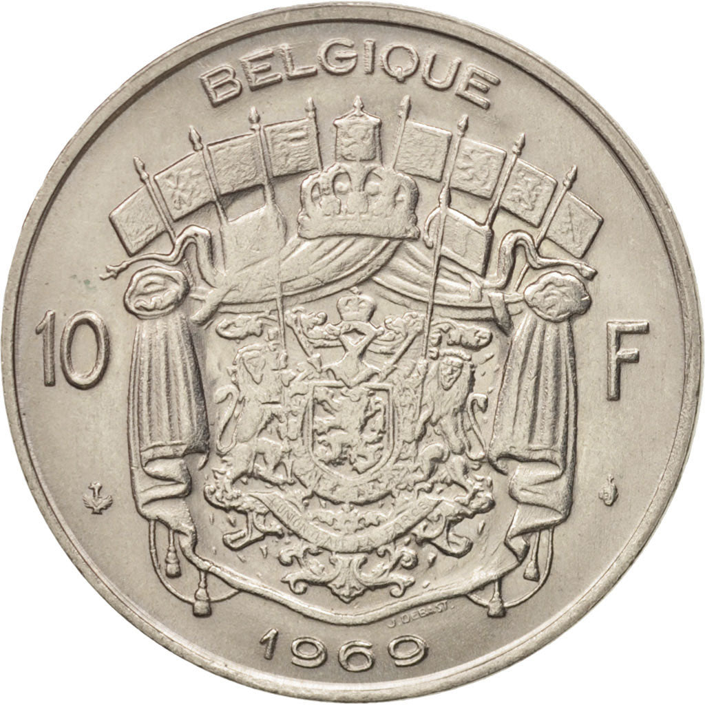Moneda, Bélgica, 10 Francs, 10 Frank, 1954, Brussels, FDC, Níquel, KM:155.1