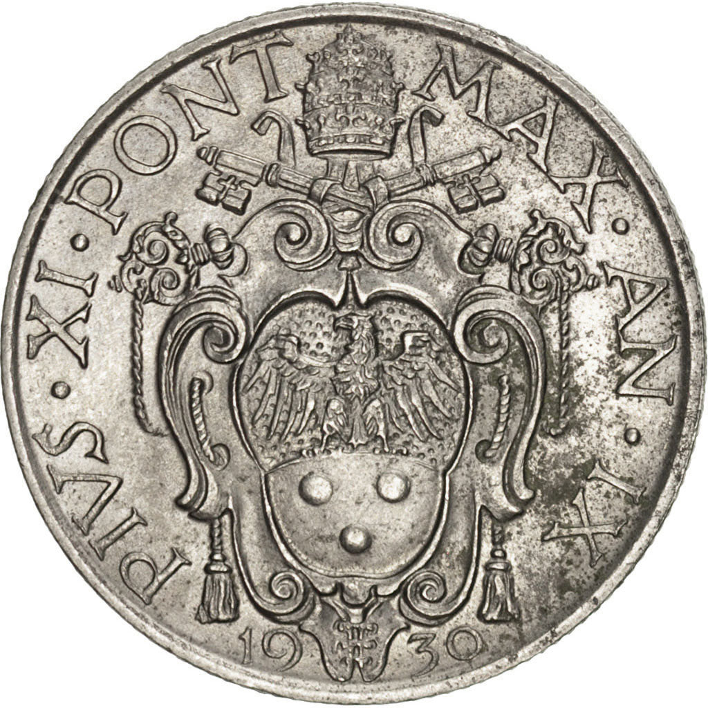 VATICAN CITY, Lira, 1930, KM #5, AU(55-58), Nickel, 7.89