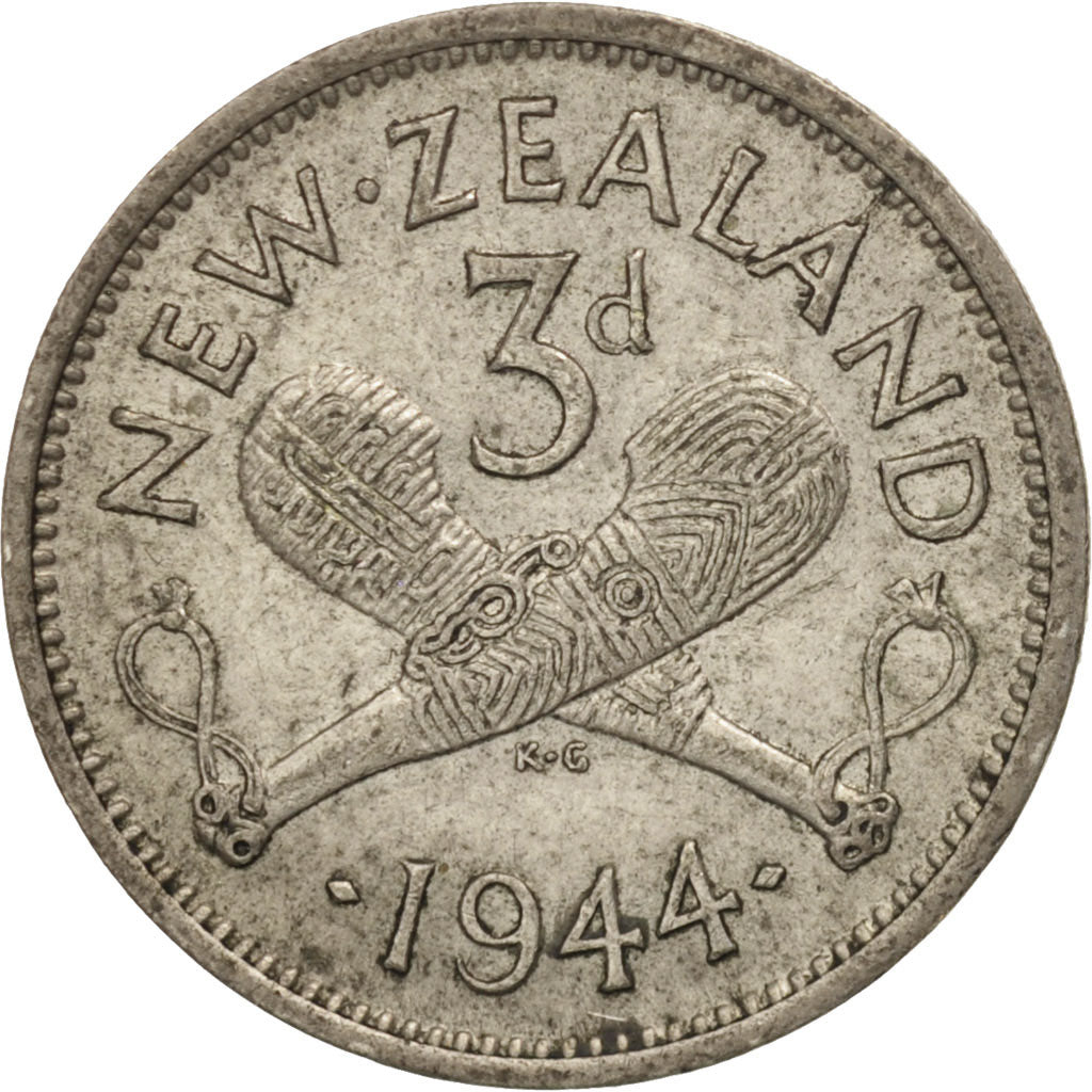 Nouvelle-Zélande, George VI, 3 Pence, 1944, TTB+, Argent, KM:7