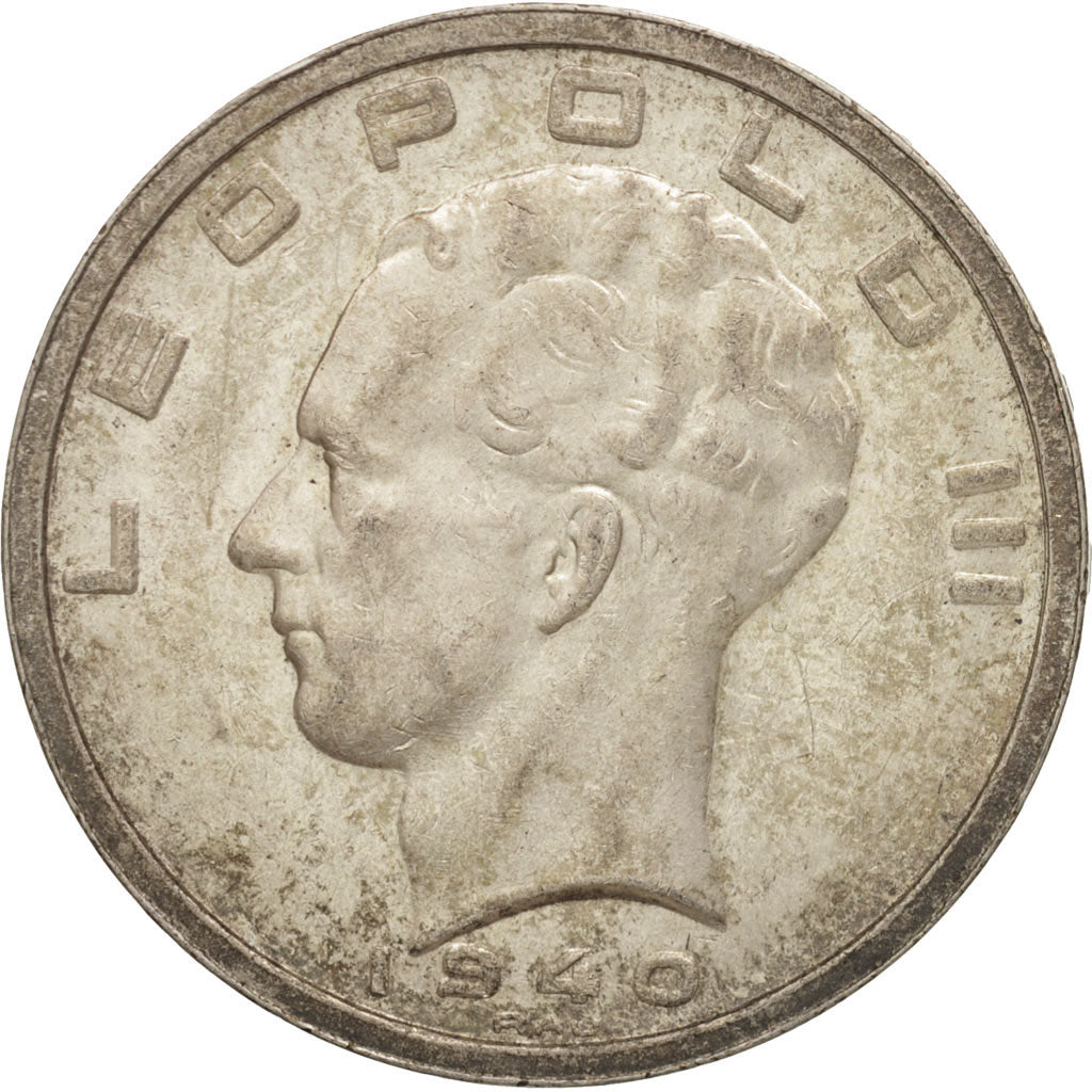 Belgium, 50 Francs, 50 Frank, 1940, AU(50-53), Silver, KM:122.1