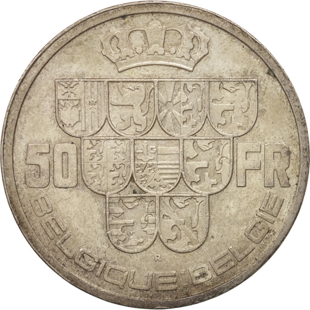 Belgium, 50 Francs, 50 Frank, 1940, AU(50-53), Silver, KM:122.1